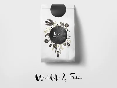 Wild&Free badges card clip art ethnic feather floral greeting card invitation nature notebook patterns watercolor