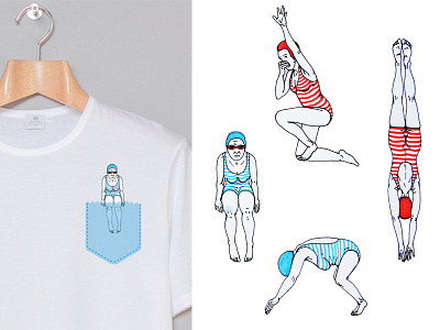 shirt prints sketch fabricprint shirt summer swimmer