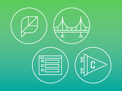 Year In Review Icons app bridge browser culture flag icon illustration outline partnership product