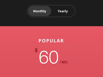 Monthly Or Yearly? clean dark orange popular red retina ui ux ux design