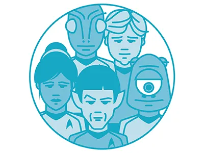 Enterprise Crew enterprise scifi spock star trek starfleet tos vector