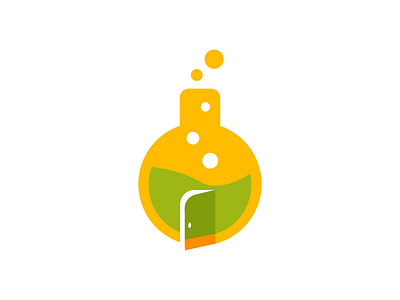 Welcome To Lab Icon beaker brand branding green icon identity lab logo science welcome yellow