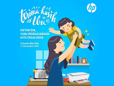 Mother's Day 2015 children flatdesign hewlett packard illustration isaindrapermana mother