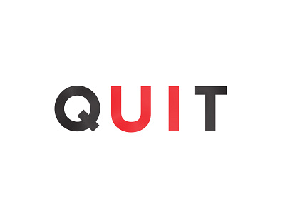 Quit black creative designer job joke quit red simple typo ui web