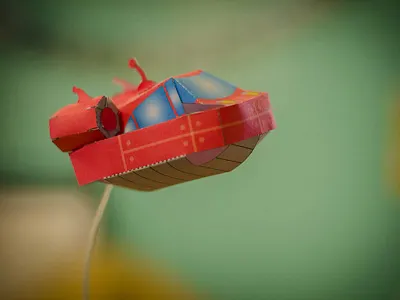 Paper Einsteins' Rocket illustration paper craft