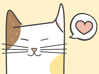 Kitty kisses cat illustration