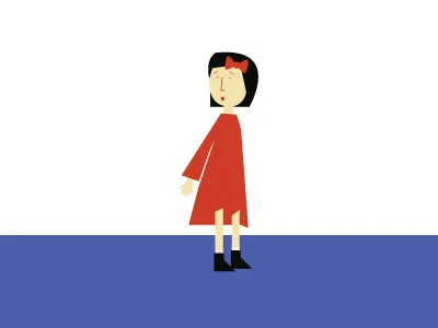 Young Girl ai blue girl illustration red young