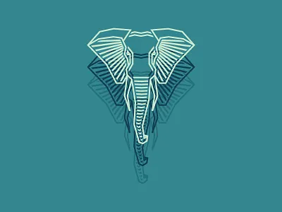 Elephant diamonds elephant geometric line logotype