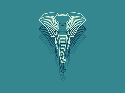 Elephant diamonds elephant geometric line logotype