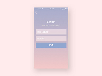 Sign up 001 app dailyui mobile pantone colors 2016 sign up signup