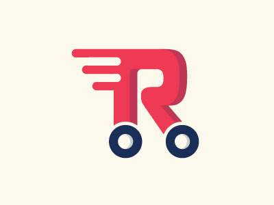 Racing mark #2 flat letter logo mark r racing red symbol track wheel