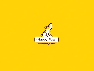 Happy Paw branding dog logo yellow