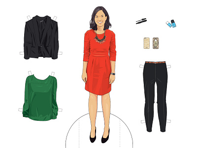 Kenyon College Alumni Dress Code: Athene accessories alumni bulletin clothing dress code etiquette financial analyst illustration kenyon college paper doll