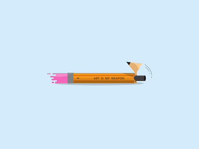 Art is my weapon art creative dribbble fun gun idea illustration inspiration pen pencil shadow shot