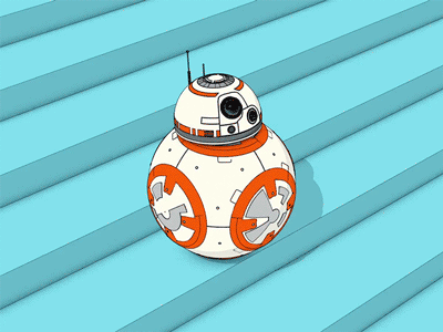 BB8 Stairs Animation animation bb8 blue cinema4d droid fun gif gweno stairs star wars