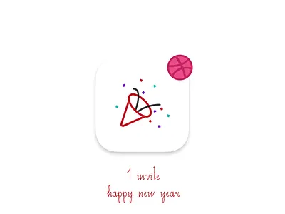 1 Dribbble Invite - Happy New Year Icon draft dribbble invitation invite new new year year