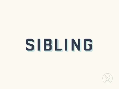 Sibling badge branding custom type identity logo logotype modern monogram s shadow typography