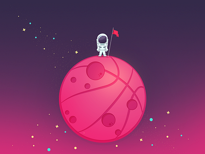 Just landed dribbble firstshot illustration karry planet thankyou