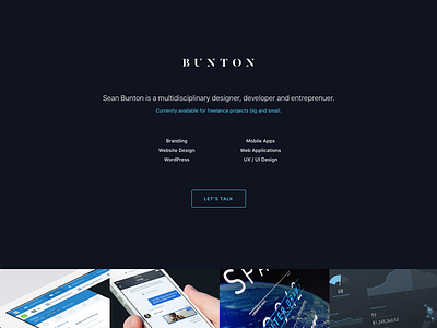 Website Refresh – I'M BACK! blue clean dark minimal onepager portfolio simple website