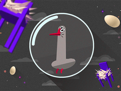 Goose animation chear egg gif goose space vector