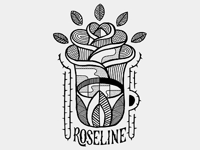 Roseline T-Shirt Design lettering old time roseline script swash type typography woods