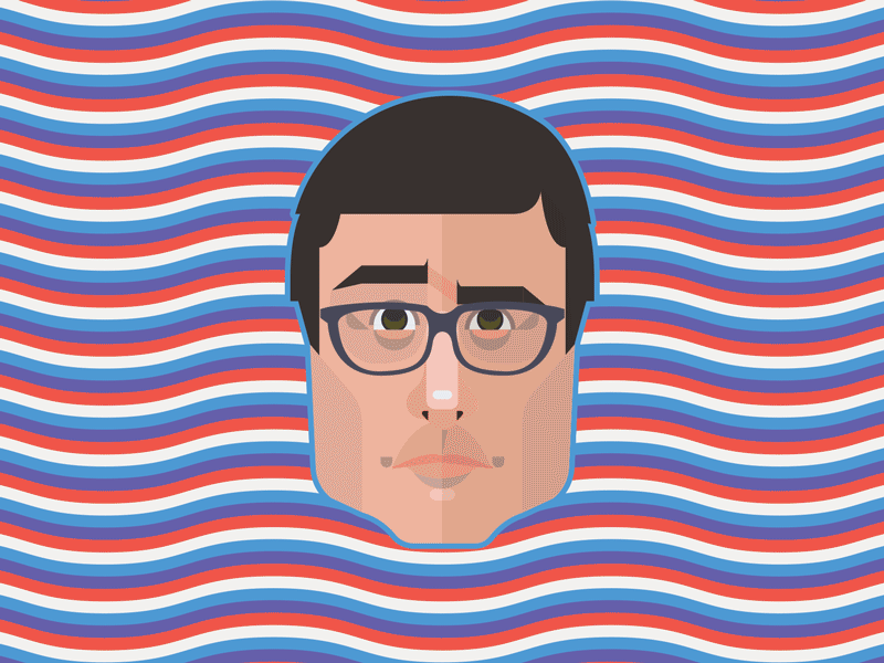 John Oliver 2d america animated caricature face gif glasses john oliver male politics portrait vector