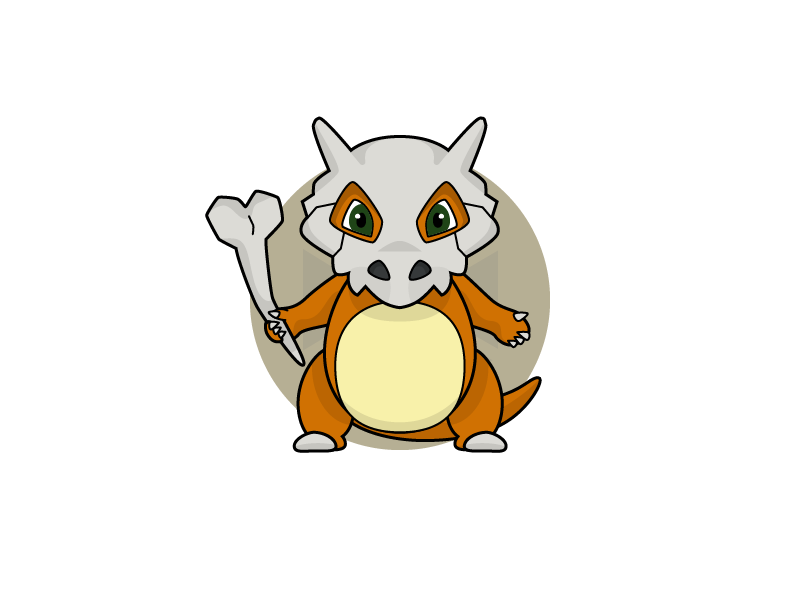 Cubone bone cubone ground illustration pokeball pokemon rock summerproject vector