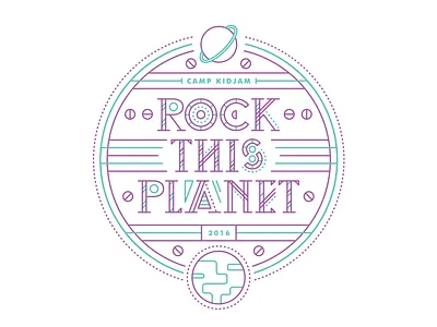 Rock This Planet logo branding illustration logo