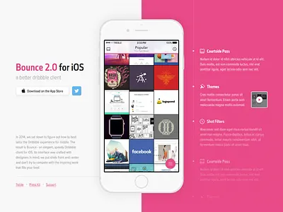 Bounce 2.0 Website [WIP] app bounce design dribbble ios ui website