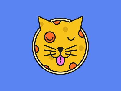 Pizza Cat Loves You! cat icon illustration pizza