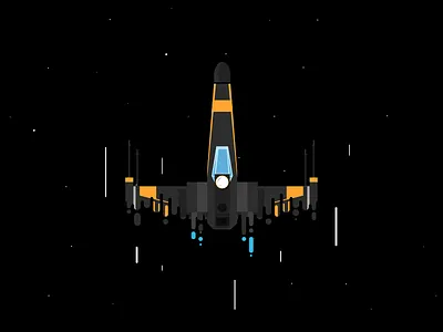 Xwing Poe 2d affinity designer bb8 design lights poe speed stars starwars vector xwing