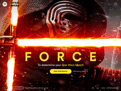 Spotify x StarWars concepting creative design spotify starwars ui ux