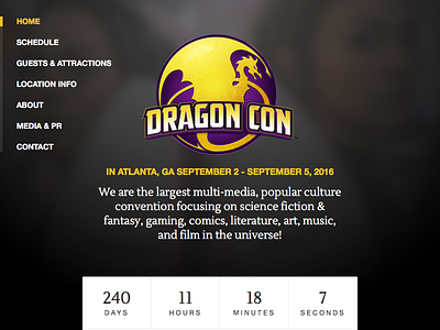 Dragon Con - Hero Section dragon con hero landing page website