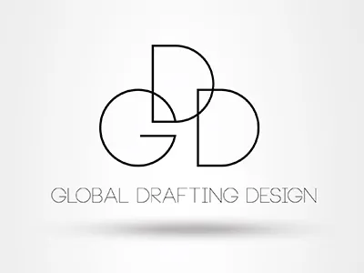 Global Drafting Design Logo Version 2 architecture international logo. studio