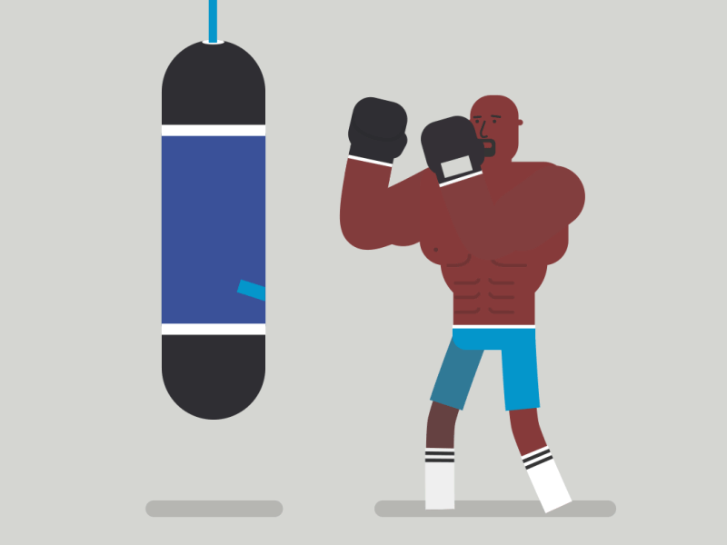 SportsShorts - Boxing 2d animation boxing character flat heavybag loop punch rubberhose short sport sting
