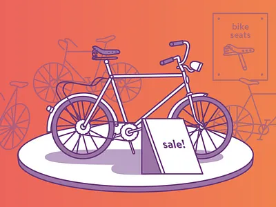 Bike bicycle illustrator jimdo purple shop store vector