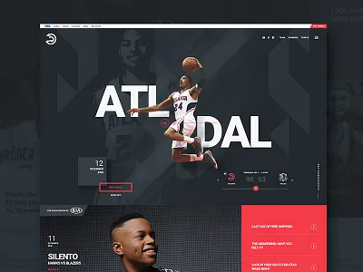 Atlanta Hawks creative flat ui grid identity layout sports typography ui ux web web design website