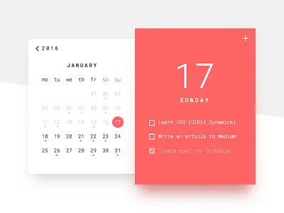Calendar app design calendar clean date list material design minimal minimalist mobile design time todo ui ui design ux ux design web design widget