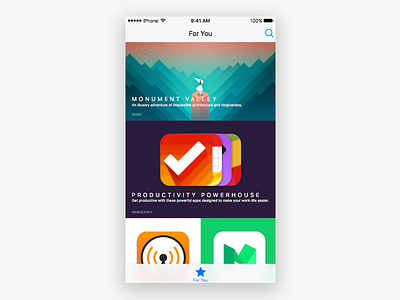 App Store Redesign app app store concept curation ios redesign ui