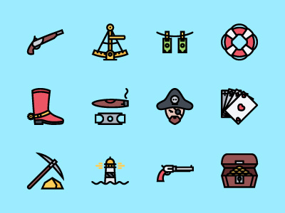 The Bad Boys Icons 100 colored icons cowboys creativemarket graphicriver icon iconfinder icons mafia outline outline icons pirates sailing