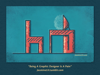 Blog Art | Being A Graphic Designer Is A Pain back pain blog art cover art desk ergonomics drawing dry media brushes illustration productivity watercolor worklife workstation yoga