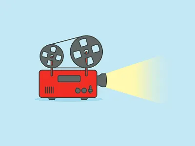 Projector drawn icon illustration illustrator projector reel to reel vector