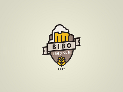 BIBO ERGO SUM Badge badge beer bibo ergo friendly german illustration logo mark party shield sum