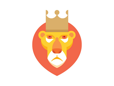 Lion King animal crown icon illustration king lion logo mark symbol vector