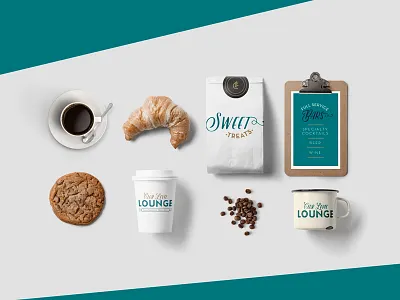 Lounge Branding - 3 blue branding coffee identity logo lounge mug restaurant