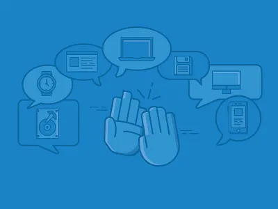 Meet Locker computers conversation high five icon illustration it meet meeting share tech technology