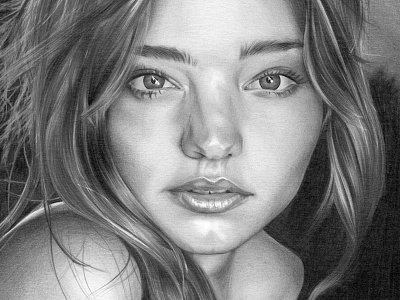 Miranda Kerr Pencil Drawing art detail drawing fine art graphite illustration model pencil portrait realistic realistic drawing