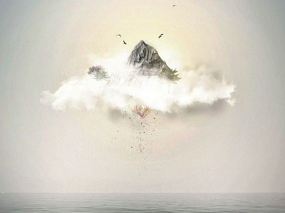 Neverland artwork clouds digital expo fantastic island photoshop psd sunset