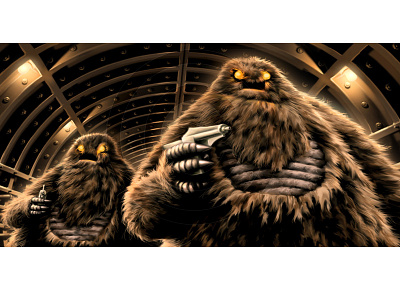 Yetis art classic tv cult tv digital doctor who illustration retro underground vintage whovian yeti
