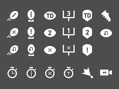 Football Play Syntax field goal football fumble icons interception nfl pass plays sack syntax timeout touchdown